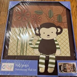 Cocalo Nali Jungle Dimensional Wall Art Monkey 12”x12”